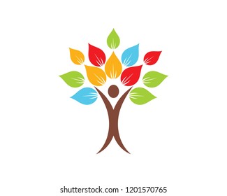 Tree People Logo Template Illustration Stock Vector (Royalty Free ...