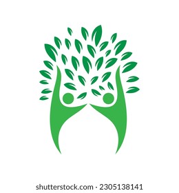 Tree People Vector Logo Design Template
