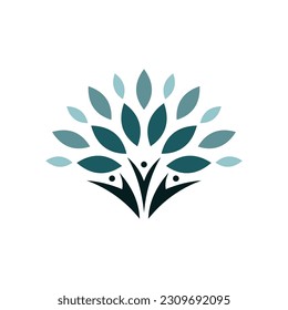 Plantilla de diseño de logotipos de vectores para personas de árbol