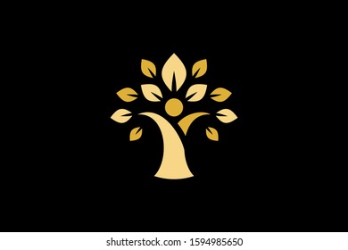 tree with person concept for the icon or logo design ready to use