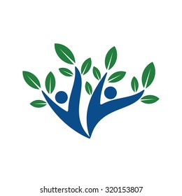Tree person logo. tree people.