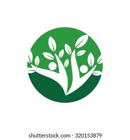 Tree person logo. tree people.