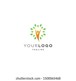 tree person vector logo design template. eps10