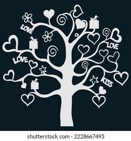 Tree with photo frame design.