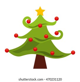 tree pine christmas isolated icon vector illustration design