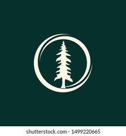 Tree Pine In Circle Creative Icon Logo