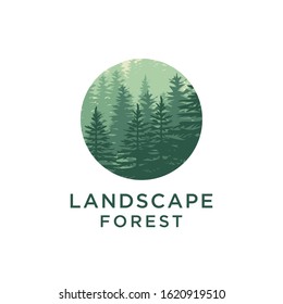 tree pine logo design vector