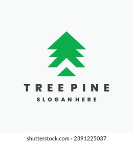 Tree pine logo illustration. natural, nature design