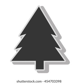 Tree pine natural ,isolated black and white flat icon design