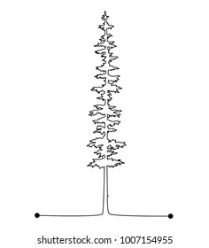 tree pine  silhouette line design logo vector illustration