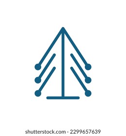 Tree Pine Technology Line Simple Creative Logo