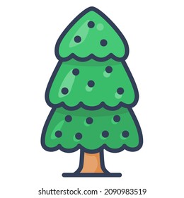 tree pine wood single isolated icon with filled line style
