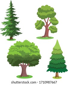 Tree pine tree wood vector art illustration forest 