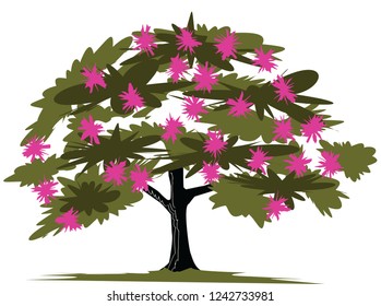 tree with pink flower