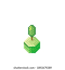 Ilustración vectorial del diseño de un píxel de árbol.