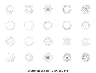 tree plan plant landscape architecture nature park garden collection vector. set tree outline environment top view illustration green urban bush.