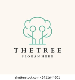 tree plant abstract logo design template