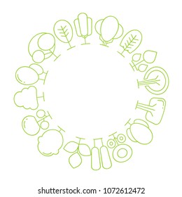 tree and plant border blank circle shape for text, ecology concept