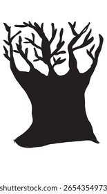 Tree plant branch black color object drawing autumn season happy halloween plant horror october month happy halloween day tree plant branch evil leaf nature happy halloween day october month event art