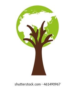 tree plant eco icon vector isolated graphic
