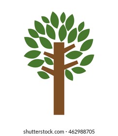 tree plant eco icon vector isolated graphic
