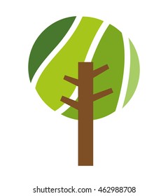 tree plant eco icon vector isolated graphic