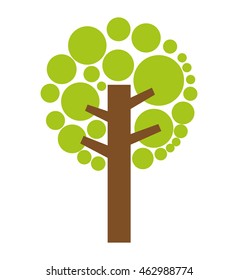 tree plant eco icon vector isolated graphic