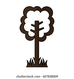 tree plant ecological icon vector illustration design