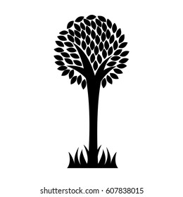 tree plant ecological icon vector illustration design