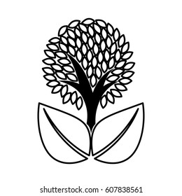 tree plant ecological icon vector illustration design