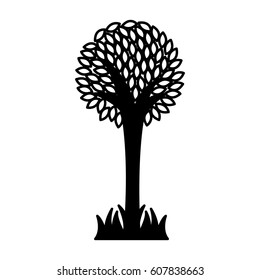 tree plant ecological icon vector illustration design