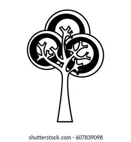 tree plant ecological icon vector illustration design