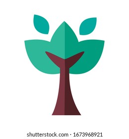 diseño de ilustración vectorial de estilo plano de bosque de árboles