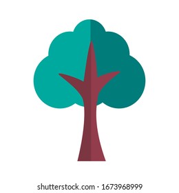 tree plant forest flat style icon vector illustration design
