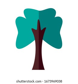 tree plant forest flat style icon vector illustration design
