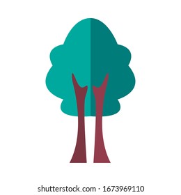 diseño de ilustración vectorial de estilo plano de bosque de árboles