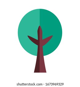 diseño de ilustración vectorial de estilo plano de bosque de árboles