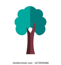 diseño de ilustración vectorial de estilo plano de bosque de árboles