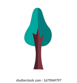 tree plant forest flat style icon vector illustration design