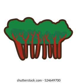 tree plant forest hand drawing isolated icon vector illustration design