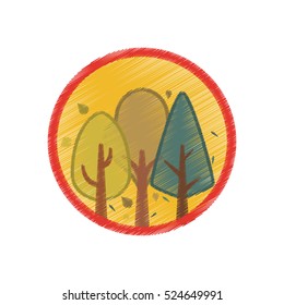 tree plant forest hand drawing isolated icon vector illustration design