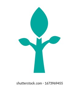 tree plant forest with leafs silhouette style icon vector illustration design