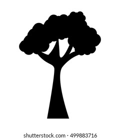 tree plant forest monochrome isolated icon vector illustration design