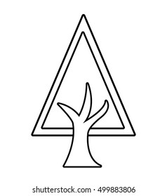 tree plant forest monochrome isolated icon vector illustration design