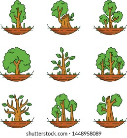 Tree, Plant, Forest, Nature, Botanical Illustration, Trees Collection