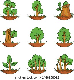 Tree, Plant, Forest, Nature, Botanical Illustration, Trees Collection