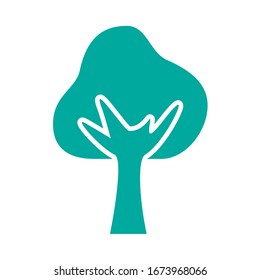 tree plant forest silhouette style icon vector illustration design