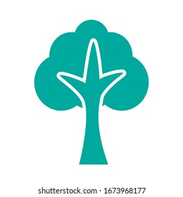 tree plant forest silhouette style icon vector illustration design