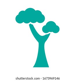 tree plant forest silhouette style icon vector illustration design