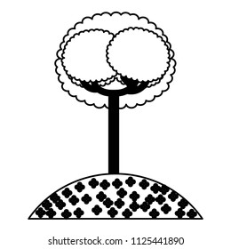 tree plant in garden isolated icon